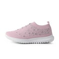 thumbnail image 6 of Xiaoxatg Women's Casual Shoes Breathable Mesh On Flat Comfortable Walking Footwear with Rhinestone for Daily Activities 7 Pink, 6 of 7