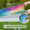 thumbnail image 6 of Colorful Wave Pattern Square Fitted Tablecloth with Elastic Edge,Square Table Cover,Washable Elastic Table Cover for Home Kitchen Party Decor 36"x36", 6 of 6