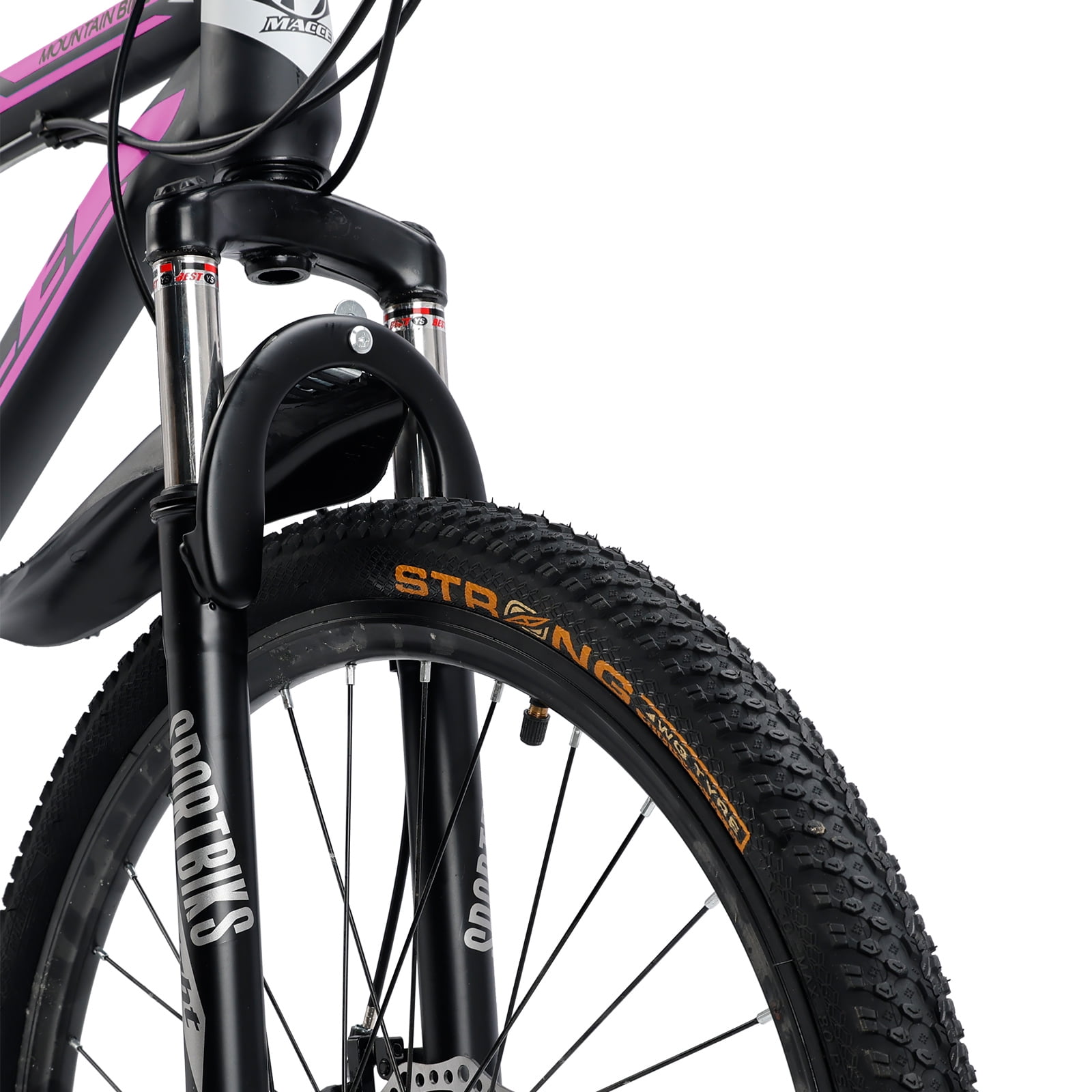 27.5" Spoke Wheel 24 Speed Mountain Bicycle Adult Bike MTB w/ fender Blue & Pink