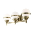 thumbnail image 4 of 5713-01 Livex Lighting Oldwick - 3 Light Bath Vanity in Modern Style - 24 Inches wide by 8.25 Inches high-Antique Brass Finish, 4 of 13