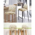 thumbnail image 5 of Sage Green Yellow Spring Floral Bar Stool Covers Set of 6, Watercolor Botanical Summer Flowers Stretch Bar Chair Covers with Backs, Removable Pub Counter Chair Cover for Kitchen Dining Room Cafe, 5 of 7