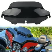 BFY Black 8" Wave Windshield Windscreen For Harley Touring Electra Street Glide 96-13
