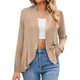 thumbnail image 3 of Camisas para mujer,Cárdigan de manga larga para mujer, top informal de color liso, mezcla de poliéster, suave y cómodo para uso doméstico y diario, sopatenor, 3 of 9