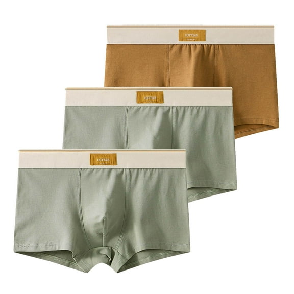 qelini 3 Pack Men Underwear Boxers Plus Size Elastic Waist Breathable Underwear Lightweight Seamless Comfortable Briefs