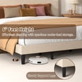 thumbnail image 4 of Pingliang Home King Size Bed Frame with Adjustable Headboard, Rivet Decoration Upholstered Headboard, Easy to Assemble, Noise Free,Beige, 4 of 9