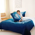 thumbnail image 4 of Feelyou Underwater Fish Queen Comforter Set for Men Women Kids, Sea Tropical Animal Bedding Comforter Set, Blue, Reversible, 3pcs, 4 of 6