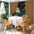 thumbnail image 4 of Outdoor Curtains for Patio Waterproof, Vintage Rattan Outdoor Privacy Panels Grommet, Minimalist Abstract Wicker Texture Brown Blackout Outside Curtains for Porch/Cabana 54"x108", 2 Panels, 4 of 8