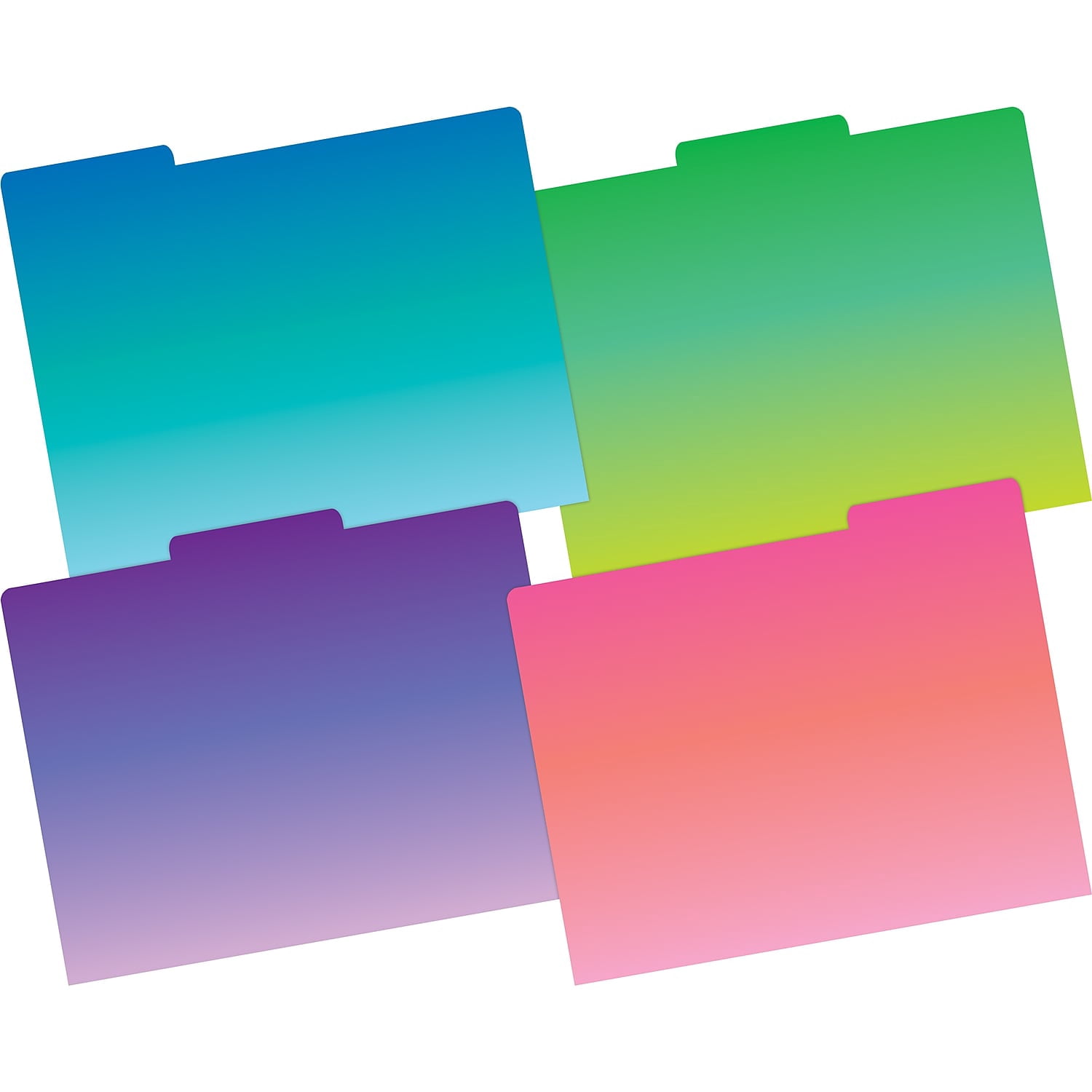 Barker Creek Designer File Folders, Tie-Dye and Ombré, Multi-Design Set with Tie-Dye Designs on Outside, Vibrant Ombré Colors on The Inside, Letter Size File Folders, 1/3 Cut Tabs, Pack of 12 (1346)