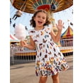 thumbnail image 3 of Aideaone Toddler Girls Dresses Kids Summer Ruffle Sleeve Tie Back Casual Sundress 2-8T, 3 of 7