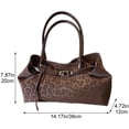 thumbnail image 2 of Hfppkn Leopard Print PU Leather Slouchy Tote Bag Short Handle Underarm Shoulder Handbag for Women 36x12x20cm Brown, 2 of 7