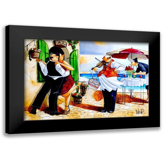 West, Ronald 24x17 Black Modern Framed Museum Art Print Titled - Lunch for Two