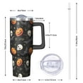 thumbnail image 2 of 40oz Halloween Tumbler with Straw and Lid Skull Pumpkin Travel Coffee Tumbler Cup with Handle for Halloween Birthday Gifts, 2 of 5