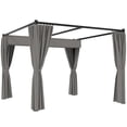 thumbnail image 1 of Outsunny 10' x 10' Patio Pergola with Retractable Canopy, Light Grey, 1 of 10