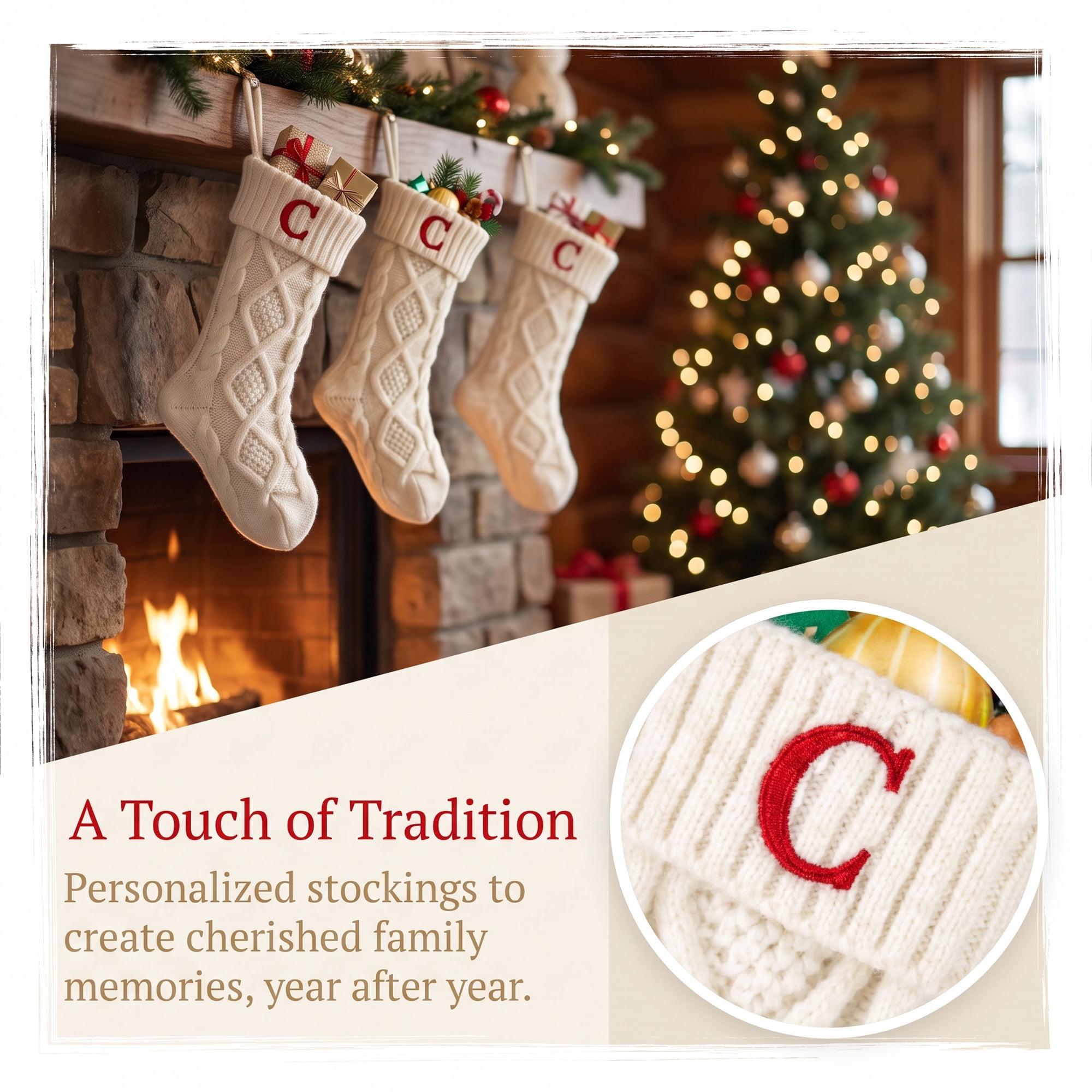 Unique Bargains Canine Bone Christmas Stocking Luxury Puppy Holiday Keepsake Sack Letter C 17"