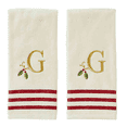 thumbnail image 2 of Winter Wonderland Christmas Embroidered "G" Monogrammed Hand Towel Set,  2 piece, 2 of 3