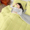 thumbnail image 4 of Manfei Minimalism Check 7-Piece Twin Bedding,Classic Plaid Bedding Comforter Set,Yellow White,Light Gray Reversible, 4 of 7