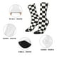 thumbnail image 5 of Balery Black and White Checkerboard Calcetas Largas con Estampado para Hombre y Mujer – Suaves y Transpirables, Talla Única (US 5-11), 5 of 6