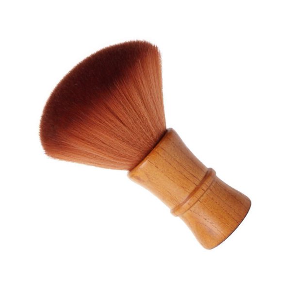 Cepillo de cuello para barbero con cerdas largas y suaves para cortar el cabello y limpiar salones de belleza, 13x4cm, marrón.
