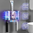 thumbnail image 2 of Toothbrush Holders for Bathrooms, Automatic Toothpaste Dispenser Space Saving Toothbrush and Toothpaste Holder，Toothbrush Holder Wall Mounted with 2 Cups for Bathroom, 2 of 7