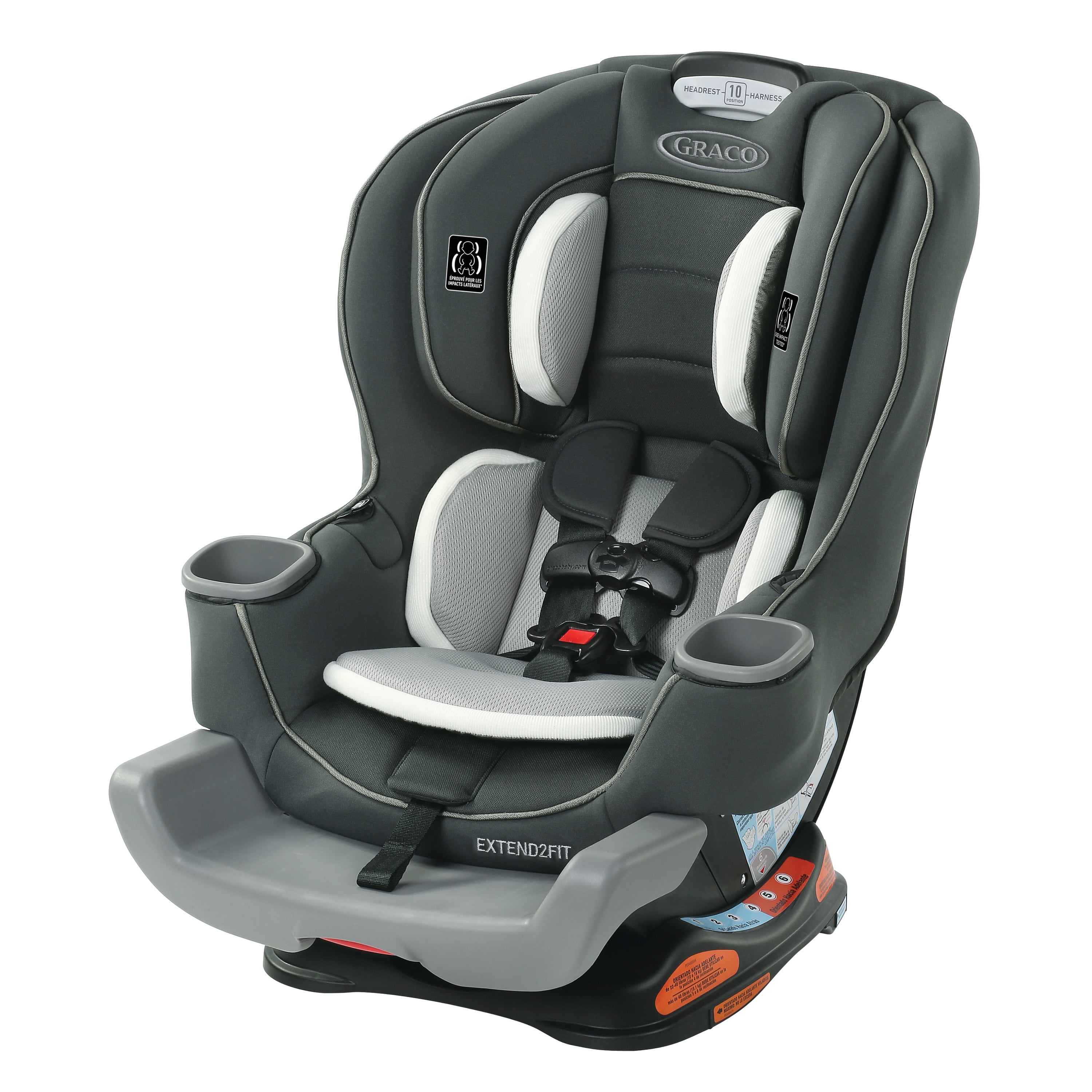 Graco Extend2Fit 2-in-1 Convertible Car Seat, 1.8-30 kg (4-65 lb), Forward & Rear-Facing, Carter