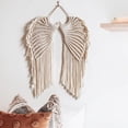 thumbnail image 4 of Macramé de Ángel tejida nórdica con bor , decoración de pared, colgante, tapiz para dormitorio, boda, gar, guardería, adorno perfecl Macramé Tela decorativa, 4 of 8
