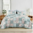 thumbnail image 2 of Chezmoi Collection Abbi 2-Piece Multicolor Blue Shabby Chic Bedding Twin Quilt Set Pre-Washed Cotton Floral Coverlet Bedspread Ruffled Patchwork Quilt, Twin Size, 2 of 8