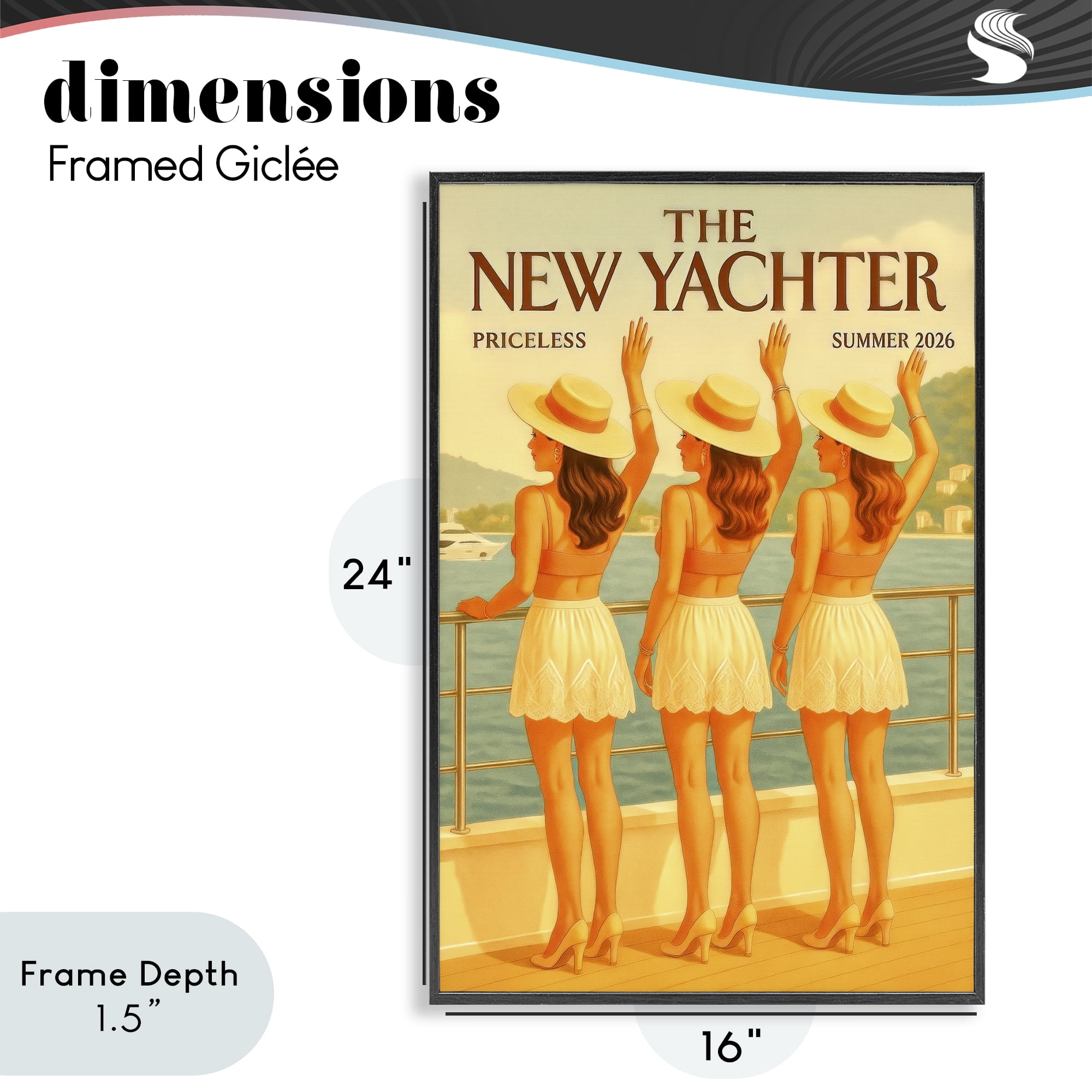 Stupell Industries Magazine Parody Fashion Trio Black Framed Giclee Art, design by Grotto Studios