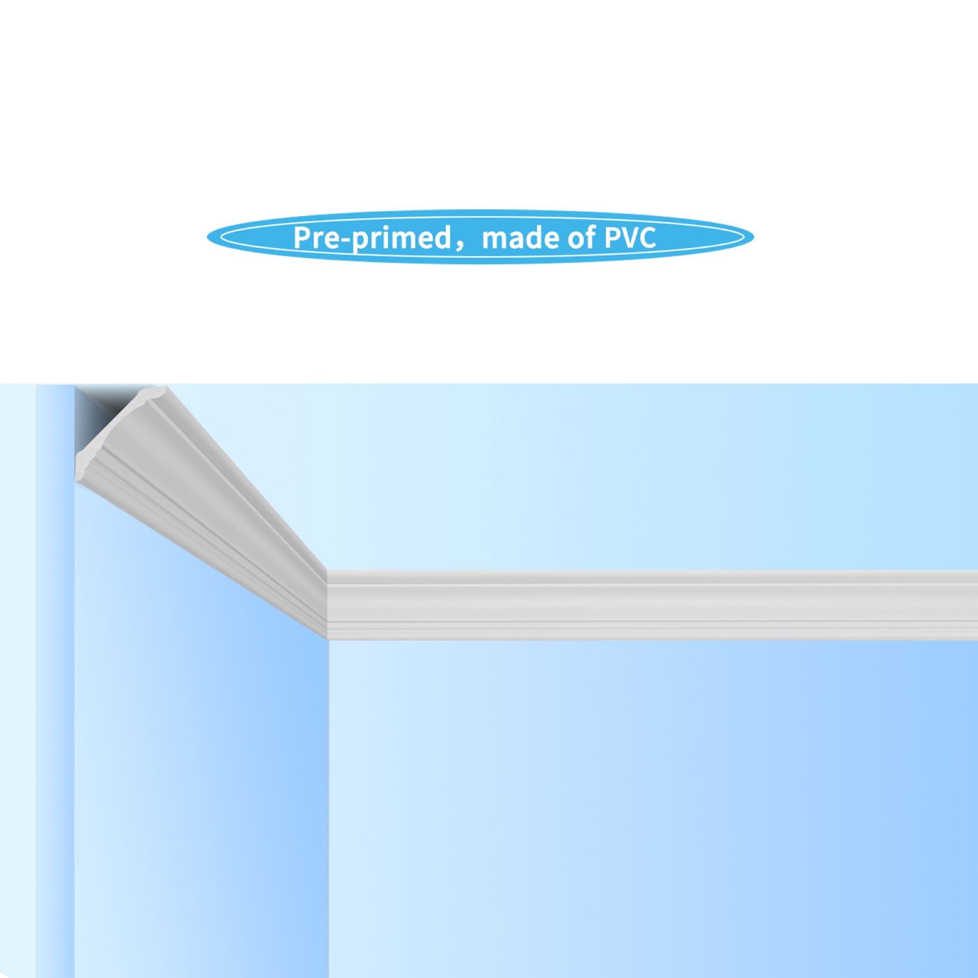 Art3d 96''x3.7'' Crown Molding Trim,Glue Up Decorative Polystyrene Ceiling Moulding,Set of 4,White