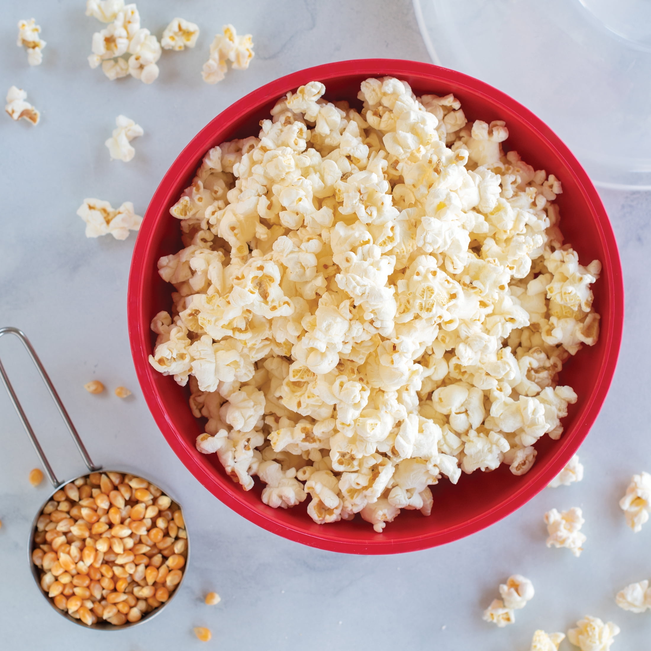 Nordic Ware Microwave Plastic Popcorn Set, Red Quick Pop and White Micro Mix and Melt
