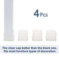 thumbnail image 4 of Clear Chair Leg Caps Furniture Slider Floor Protector 4pcs 1.18"x1.18" (30x30mm), 4 of 6
