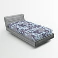 thumbnail image 2 of Ambesonne Floral Boho Fitted Sheet, Art of Simple Flowers, Twin XL Size, Dark Indigo Pale Blue, 2 of 5