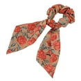 thumbnail image 1 of Vintage Flower Hair Scrunchies Print Scarf Satin Ribbon Hair Tie, 1 of 7