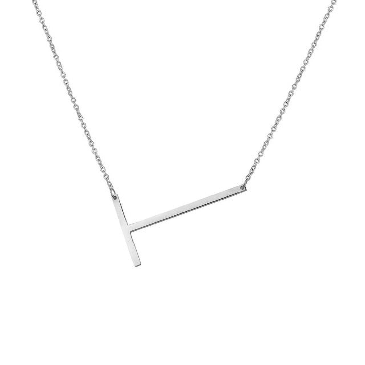 Personalized Initial Letter Necklace with Custom Engraving - Custom Initial Necklace - Oversized Letter Necklace - Sideways Initial Necklace for Women - Gift for Her - Jewelry Gift Set
