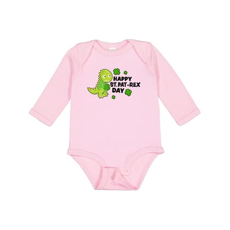 

Inktastic Happy St Pat-Rex Day with Dinosaur Gift Baby Boy or Baby Girl Long Sleeve Bodysuit