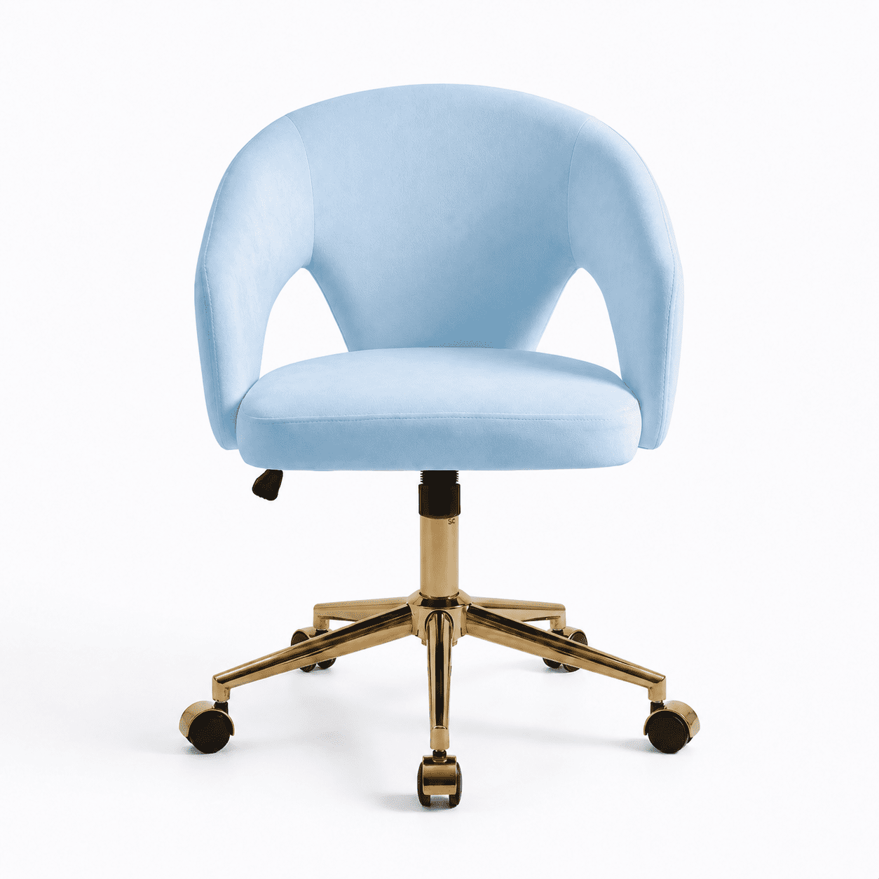 Garitin Office Chair and Ergonomic Swivel Desk Chair 23.6 Inch, Comfortable Seating with Memory Foam Cushion for Home Bedroom, Blue