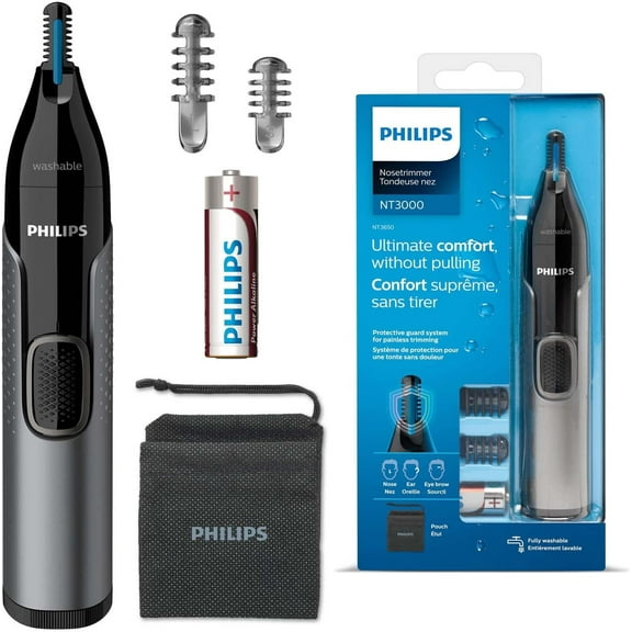 Philips Series Battery Powered Nose, Ear & Eyebrow Trimmer W Guard System, NT3650/16