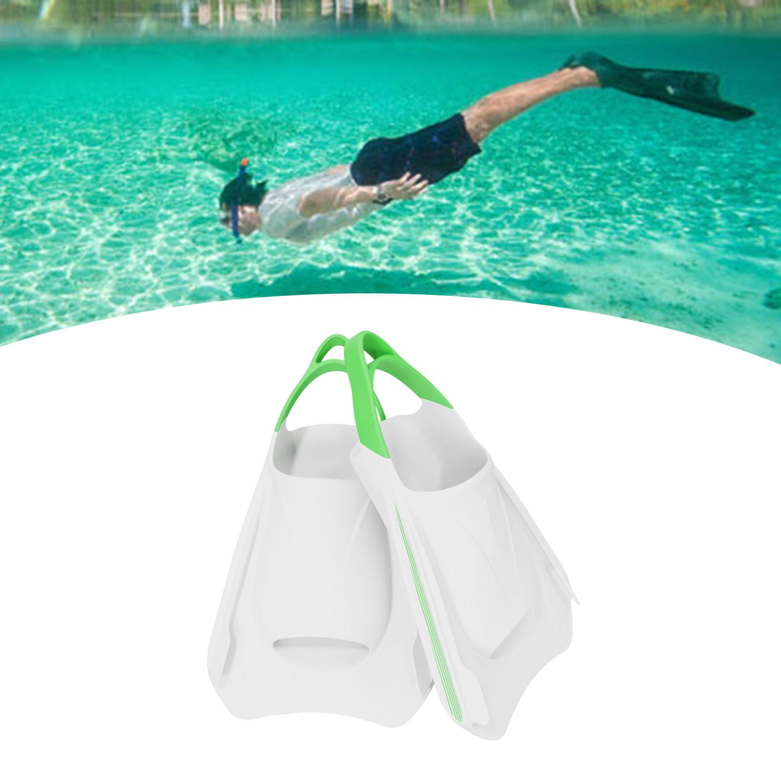 harayaa 2Pcs Swim Training Fins Accessories Silicone Swim Flippers Swimming Fins Nonslip M White