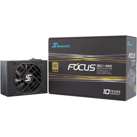 Seasonic FOCUS SGX-650, 650W 80+ Gold, Full-Modular, SFX Form Factor, Low Noise, Premium Japanese Capacitor, 10 Year Warranty, Nvidia RTX 30/40 Super, AMD GPU Compatible, Ref# SSR-650SGX