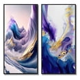thumbnail image 2 of Designart "Splash of Blue, Gold, and Purple IV" Abstract Spirals Framed Wall Art Set Of 2 - Blue Abstract Framed Canvas Set For Living Room Decor, 2 of 7
