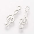 thumbnail image 2 of 10Pcs Treble Clef Charms 304 Stainless Steel Musical Note Charms 16x5x1mm Metal Music Symbol Pendants with 1.5mm Hole Stainless Steel Color Perfect DIY, 2 of 2