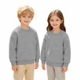 thumbnail image 2 of TIREOW Girls and Boys Sweatshirts Round Neck Long Sleeve Pullover Sweatshirt Solid Color Loose Fit Soft Casual Pullovers Top, 2 of 6