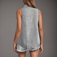 thumbnail image 4 of VNKIDY Womens Sleeveless Collared Button Front Tank Top Solid Color Casual Workwear Blouse For Summer Office Daily Wear Grey, 4 of 7