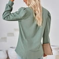 thumbnail image 5 of Scyoekwg Long Sleeve Shirts for Women Trendy Womens Clothes V-Neck Elegant Tunic Shirts Solid Color Loose Lightweight Vintage Casual Fall Clothes Pullover, 5 of 6