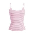 thumbnail image 4 of DuoJiaJ Women's Spring And Summer Striped Contrasting Base Casual Vest With Camisole Top Seamless Workout Tank Tops for Women, 4 of 5