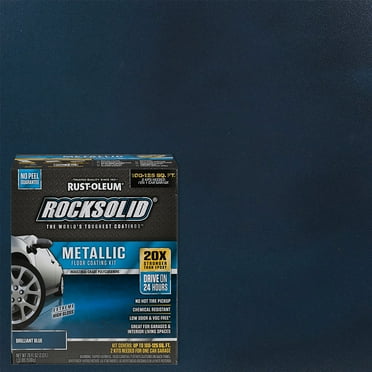 Brilliant Blue, RockSolid Polycuramine Metallic Garage Floor Coating Kit, 70 oz