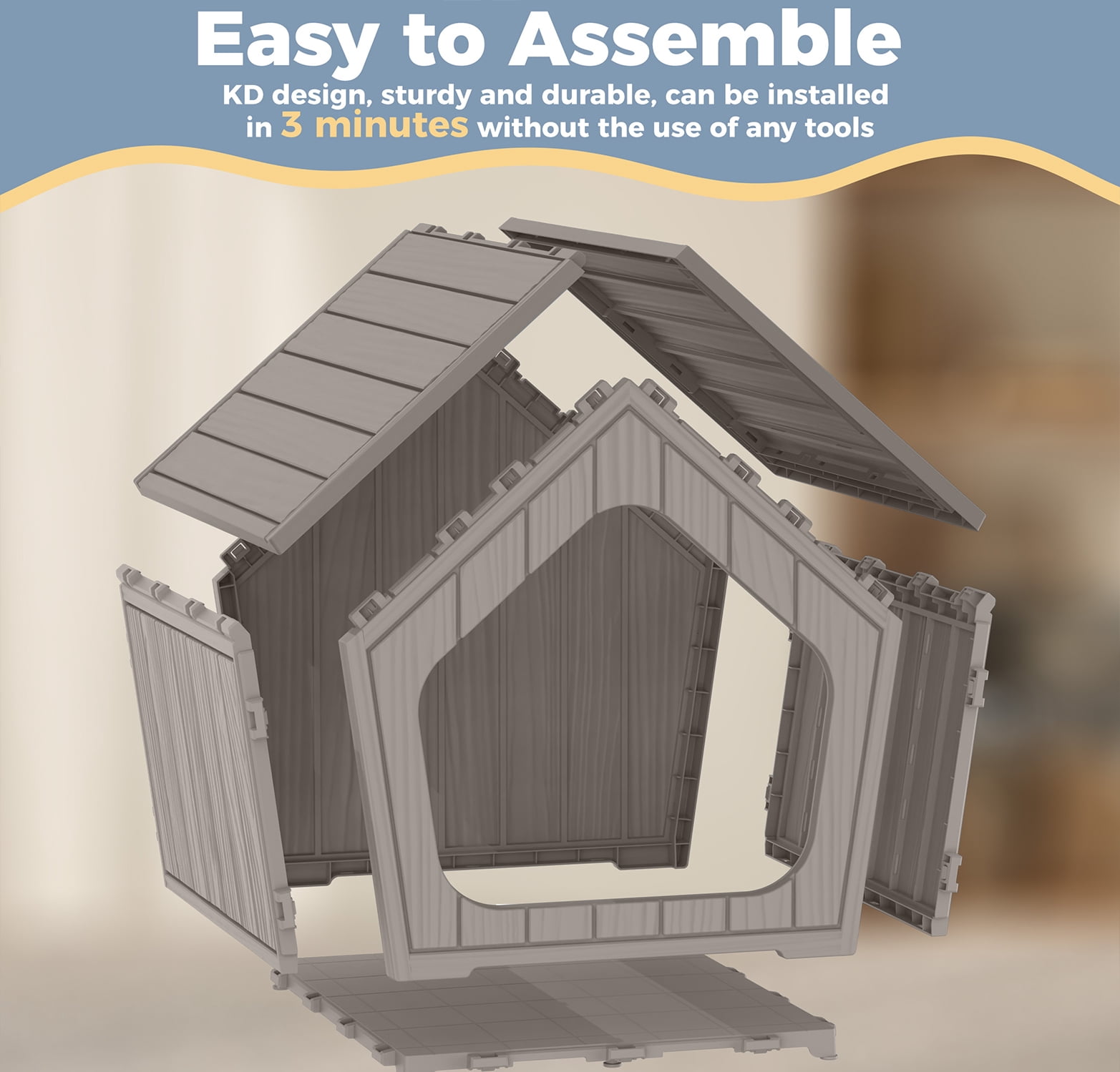 Outdoor Waterproof Cat House,23.43×22.64×22.8 Inches,Insulated Cat Shelter Feral for All Seasons,Easy to Assemble,Suitable for Cats and Small Dogs