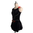 thumbnail image 6 of LIUHUO Custom Figure Skating Dress Girls Women Black Velvet Red 3D Lace Flower Decoration Comfortable Fabric, 6 of 9