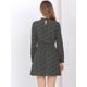thumbnail image 5 of Allegra K Vestido Lunares A-Línea Manga Larga Cuello Simulacro Ojo De Cerradura Cintura De Lazo Para Mujer Negro M Unique Bargains ajustado, 5 of 7