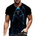 thumbnail image 1 of Tshirts Shirts for Men Cool Gift Creative Ghost Print Blue Fall Top size L, 1 of 4