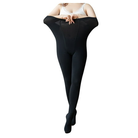 

wendunide leggings Women S Solid Color Large Size Bottoming Pantyhose Double Line File With Foot Models 300g Thick Black